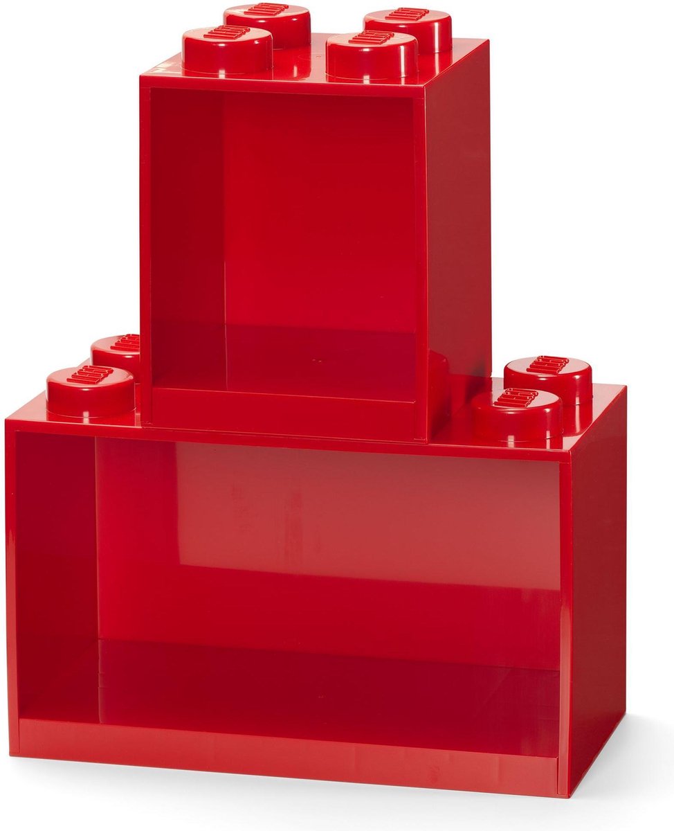 Lego ikoniske murstens bogreoler 4 + 8 nitter - sæt med 2 - røde