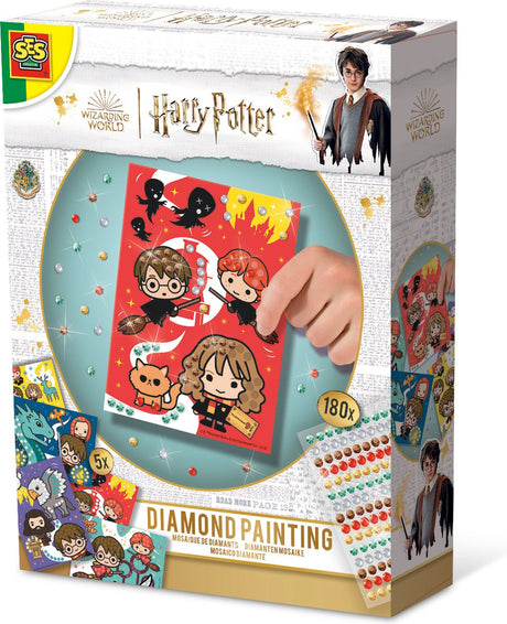 Ses creative - harry potter - diamantmaleri - 180 diamantklistermærker og 5 mosaikkort - håndværkssæt til børn