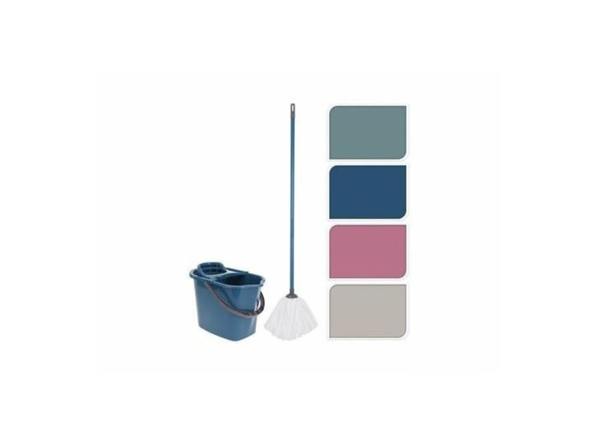 Ultra clean mopset 4-delig compleet met mop, steel, wringinzet en emmer 10l