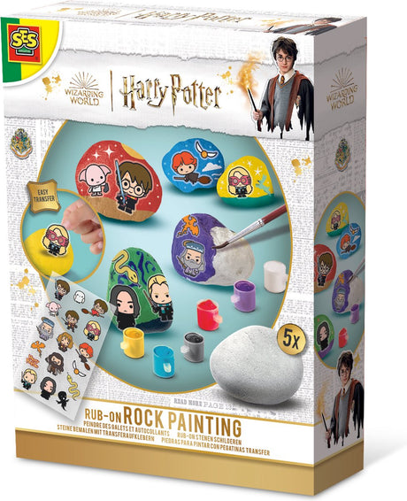 Ses creative - harry potter - stenmaleri - 5 sten, 6 farver maling, pensel og gnidningsmærker - håndværkssæt til børn