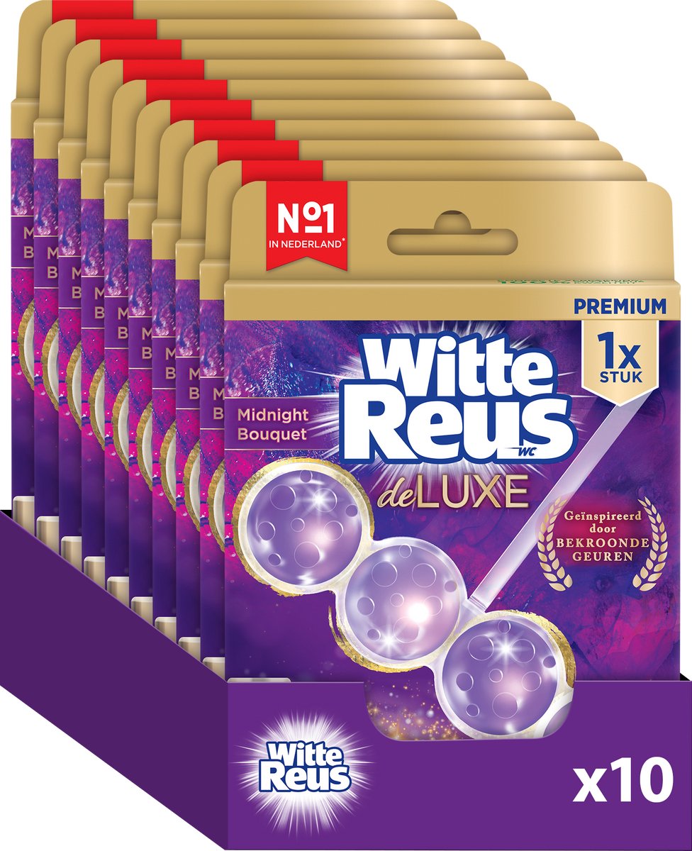 Hvid kæmpe deluxe midnatsbuket toiletblok 50g - toiletklodser - værdipakke - 10 stk.