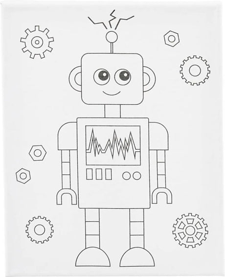 Creativ virksomhed https: www.cchobby.nl maler-lærred-med-tryk-robot-d-1-6-cm-dimensioner-24x30-cm-360-gr-1-piece