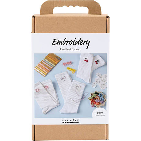 Creativ virksomhed https: www.cchobby.nl hobbyset-embroidery-socks-white-1-box