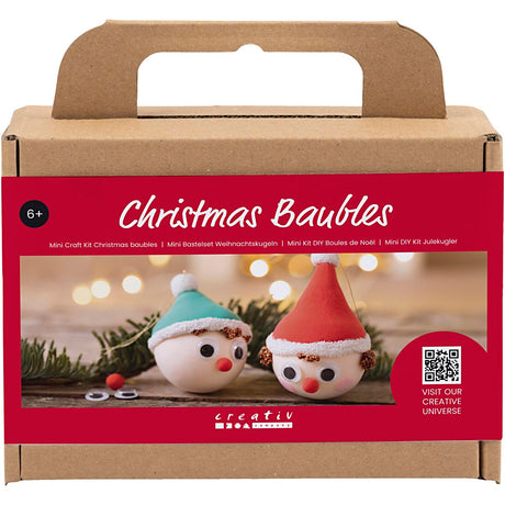 Creativ firma mini hobbysæt julekugler, røde og grønne nisser, 1 æske