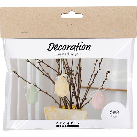Creativ firma mini hobby sæt dekoration, æg, pastelfarver, 1 æske