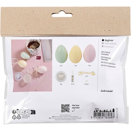 Creativ firma mini hobby sæt dekoration, æg, pastelfarver, 1 æske