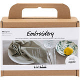 Kreativ virksomhed https: www.cchobby.nl mini-hobbyset-embroidery-napkin-dusty-green-1-box