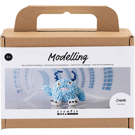 Creativ firma mini hobby sæt skulptur, monster bobby, lyseblå, 1 æske