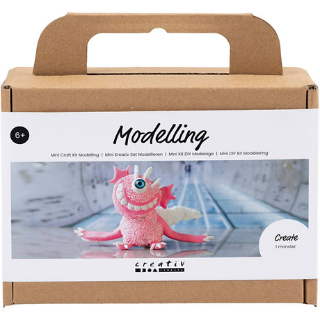 Creativ firma mini hobby sæt skulptur, monster sally, lys pink, 1 æske