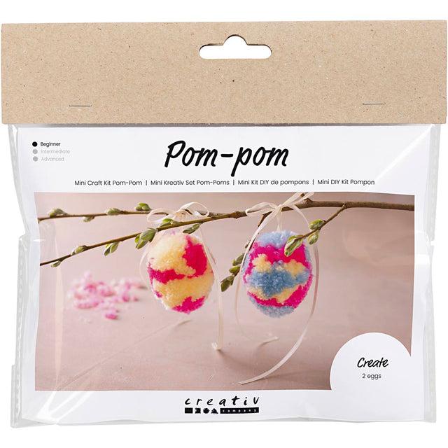 Creativ firma mini hobbysæt pompomæg, 2 stk. påske