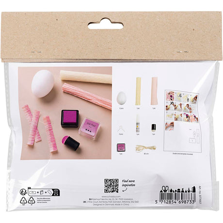 Creativ firma mini hobbysæt crepepapir, æg, lys pink, lys gul, 1 æske