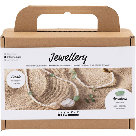 Kreativ virksomhed https: www.cchobby.nl mini-hobbyset-jewelry-aventurine-necklace-and-armbånd-1-box