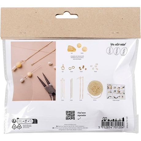 Kreativ virksomhed https: www.cchobby.nl mini-hobbyset-jewelry-honeycalcite-necklace-and-earrings-1-box