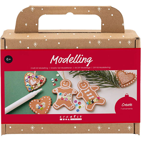 Creativ firmamodelleringshobbysæt, små kagefigurer, mellembrun, 1 æske