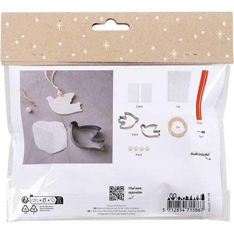 Creativ firma mini hobby sæt skulptur, duer, off white, 1 æske