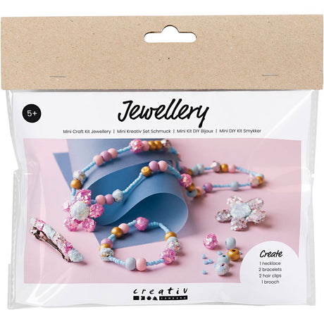 Kreativ virksomhed https: www.cchobby.nl mini-hobbysæt-smykker-halskæde-armbånd-clips-broche-blå-lysblå-pastel-pink-1-kasse