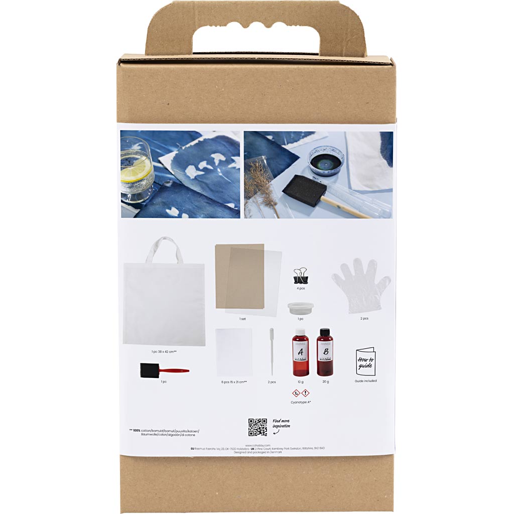 Kreativ virksomhed https: www.cchobby.nl hobbyset-cyanotype-textile-blue-1-box
