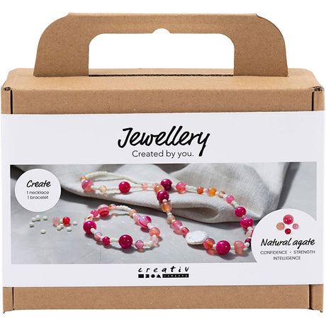 Kreativ virksomhed https: www.cchobby.nl mini-hobbyset-smykker-halskæde-og-armbånd-pink-1-box
