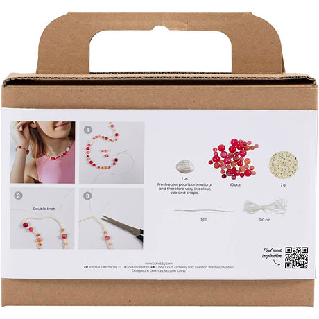 Kreativ virksomhed https: www.cchobby.nl mini-hobbyset-smykker-halskæde-og-armbånd-pink-1-box