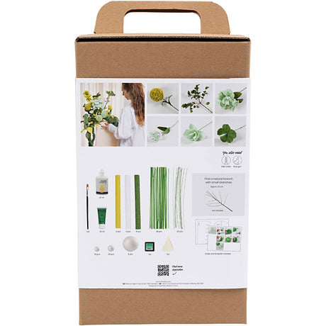 Creativ virksomhed https: www.cchobby.nl maxi-hobbyset-crepe papir-blomst buket-lysegrøn-mørkegrøn-pastel-grøn-hvid-1-kasse