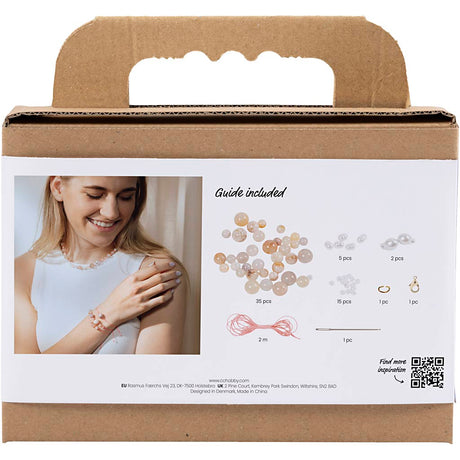 Creativ firma mini hobby sæt smykker, halskæder og armbånd, pink, 1 æske