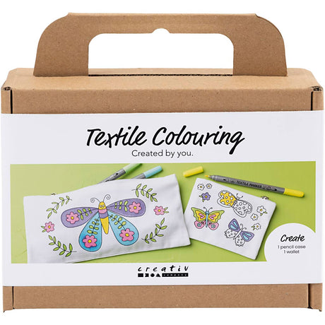 Creativ firma mini hobby sæt tekstil dekoration, sommerfugle, pastelfarver, 1 æske