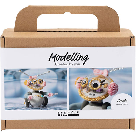 Creativ firma mini hobbysæt robot modellering grå og pink
