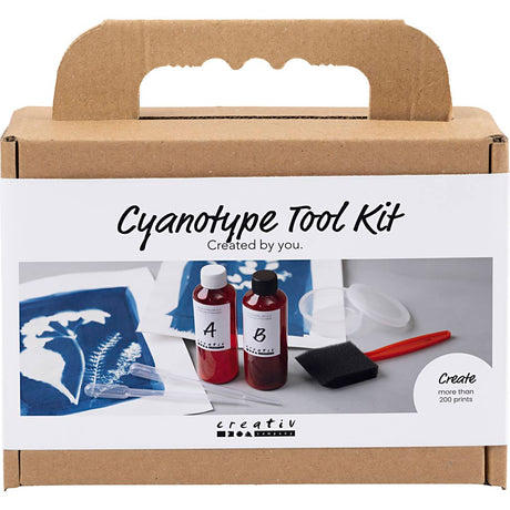 Creativ firmaværktøjssæt til cyanotype, tilbehør, blå, 1 æske