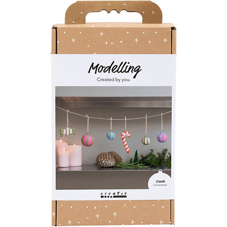 Creativ firma modellering hobby sæt, pulp julefigurer, forskellige farver, 1 æske