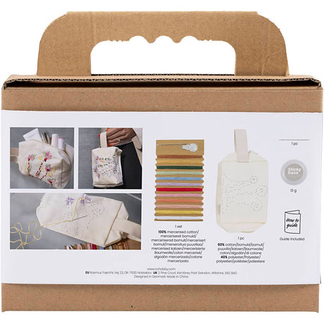 Creativ firma mini hobbysæt broderi, makeuptaske, creme, 1 æske