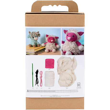 Creativ firma hobby sæt amigurumi, får, pink, off white, 1 æske