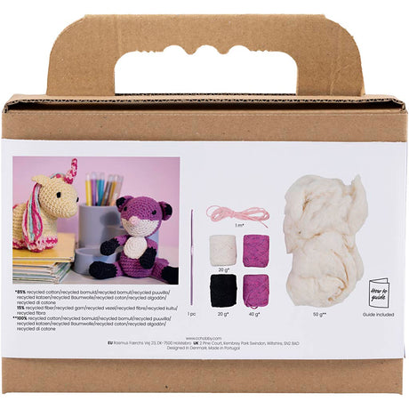 Creativ firma hobbysæt amigurumi, ræv, sort, blomme, 1 æske