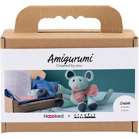 Creativ firma hobbysæt amigurumi, mus, mynte, 1 æske