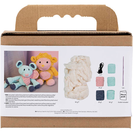 Creativ firma hobbysæt amigurumi, mus, mynte, 1 æske