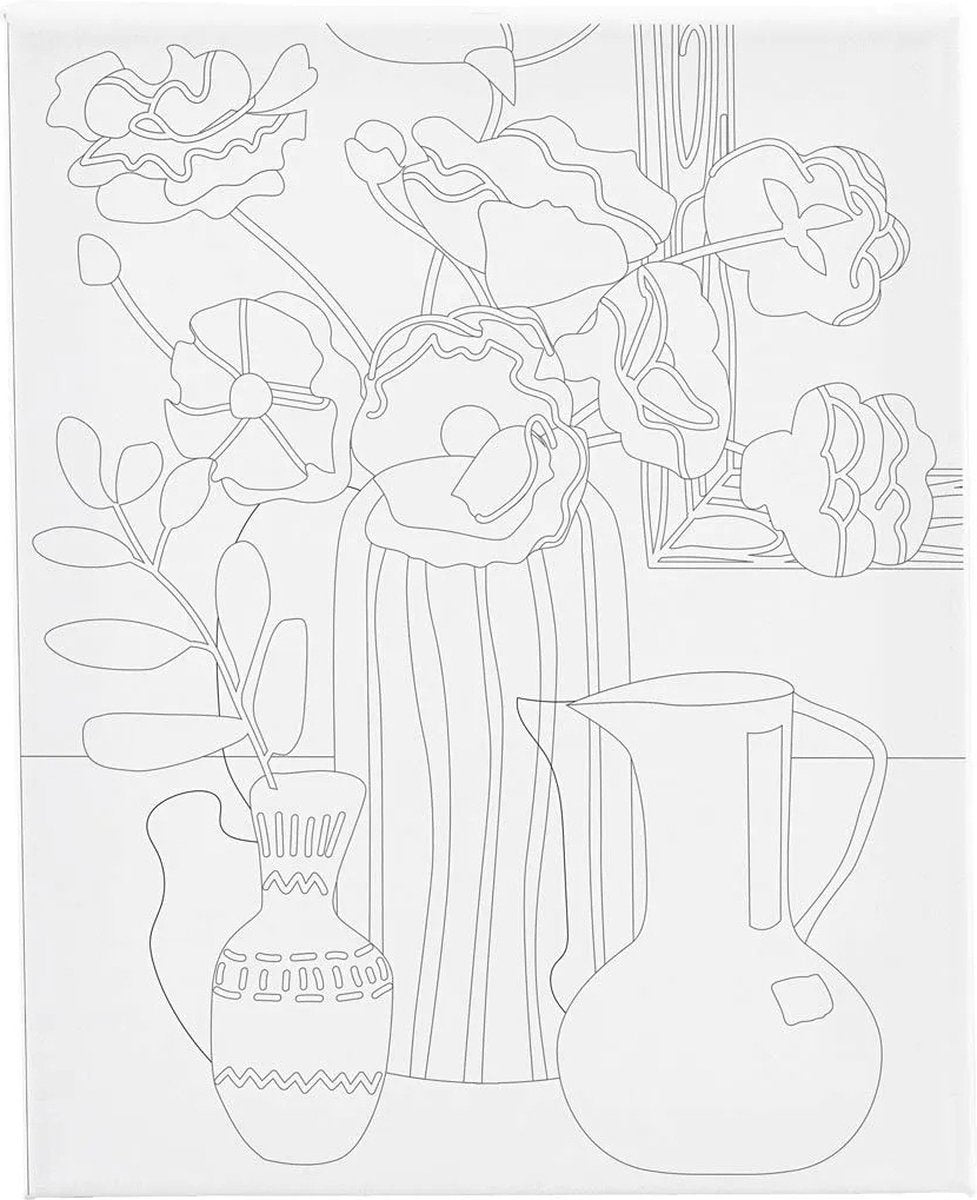 Creativ firma maler lærred med tryk stilleben med blomster 24x30 cm