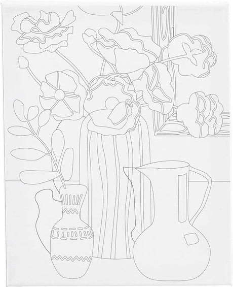 Creativ firma maler lærred med tryk, stilleben med blomster, d: 1,6 cm, størrelse 24x30 cm, 360 g, 1 stk.