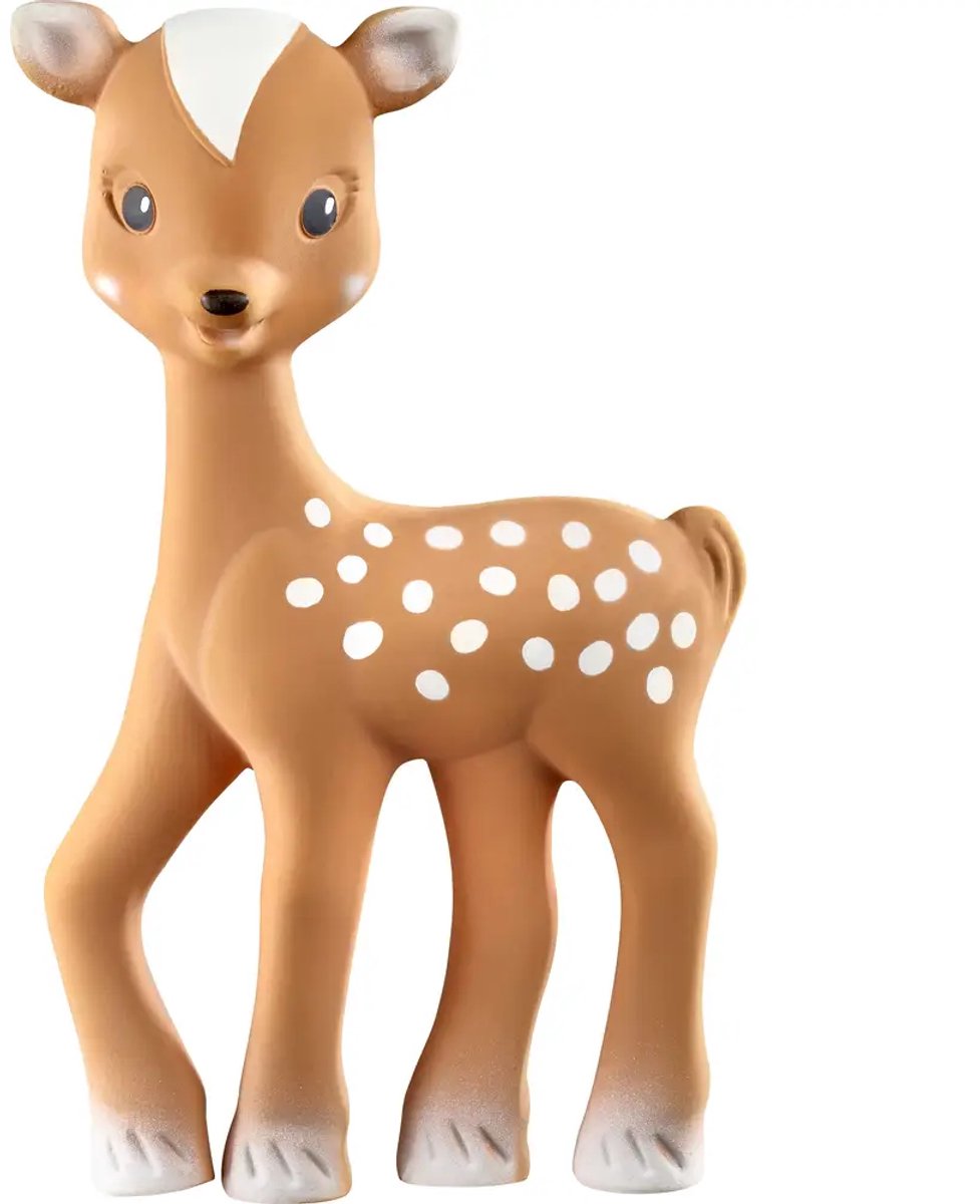 Sophie the giraffe fanfan the hjort - børnelegetøj - børnelegetøj - babylegetøj - barselsgave - baby shower gave - 100% naturgummi - fra 0 måneder - 15,5x9x5 cm - brun