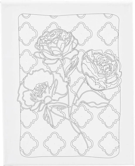 Creativ firma malerlærred med tryk, roser, d: 1,6 cm, størrelse 24x30 cm, 360 g, 1 stk.