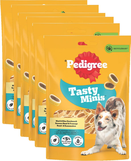Stamtavle hundesnacks - velsmagende minis ostebid - ost oksekød - 6x140g