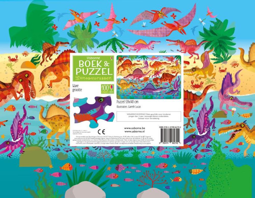 Usborne dinosaurer bog og puslespil