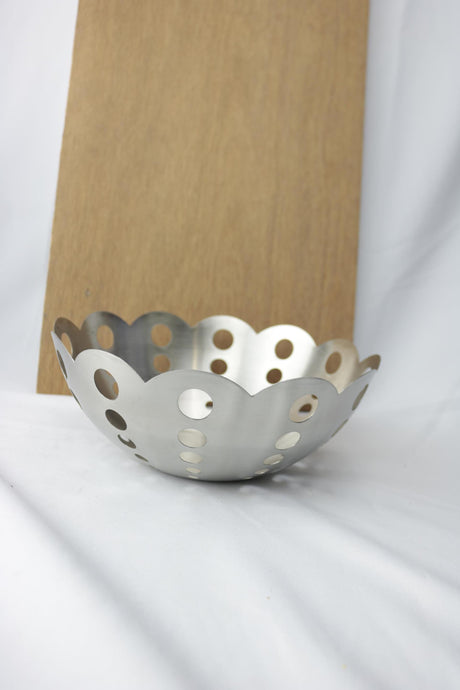Frugtskål i rustfrit stål 24x10cm.