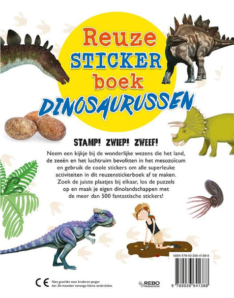 Klistermærkebog dinosaurer. 3+