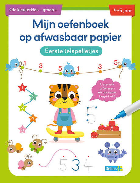 Deltas øvelsesbog vaskbart papir første tælle spil (4-5 år)