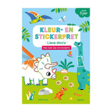 Deltas farvelægning og mærkat sjov - søde dinosaurer