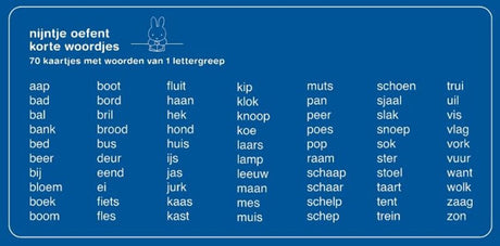 Central Book House øvekort Miffy øver sig på korte ord