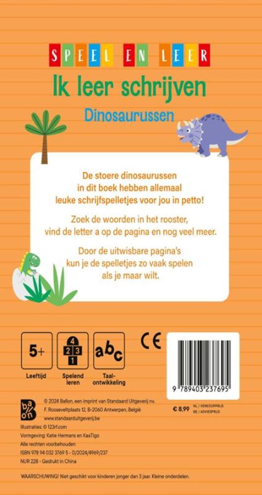 Jeg lærer at skrive dinosaurer 5+