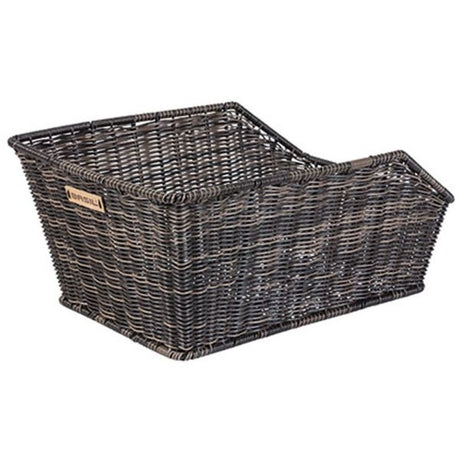 Basil Cento Rattan Look WSL - cykelkurv - på bagsiden - inklusive basilikum WSL -system - Brown