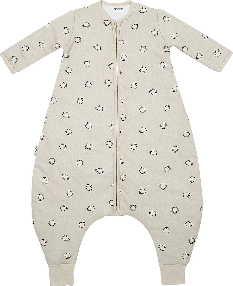 Meyco babypingvin baby vintersøvn overallstrøje med fast ærme - blødt sand - 80 cm - 2,5 tom