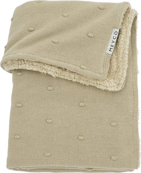 Meyco baby mini knuder teddy krybbetæppe - sand - 100x150cm - 2,0 tom