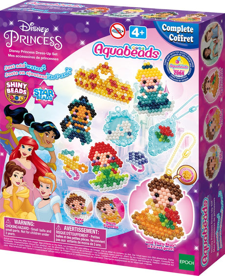 Aquabeads Disney prinsesse dress up sæt - komplet sæt med 800 perler i 32 farver